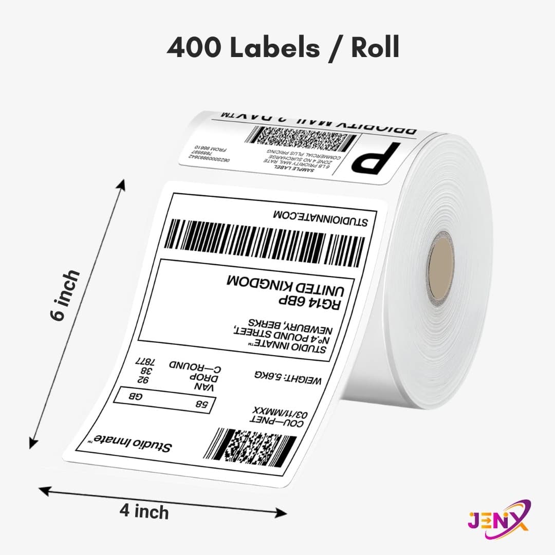 4x6 (100mm x 150mm) Direct Thermal Label/Sticker(no Ribbon Required) Plain White 1 Inch core Inside - Image 2
