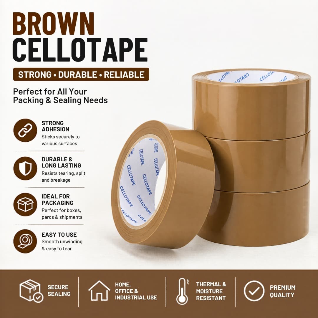 Brown Cellotape – 2 Inch Width x 50 Meter Length - Image 4