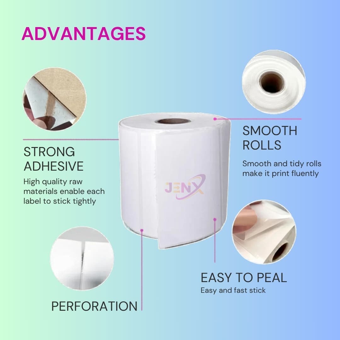 4×2 Direct Thermal Label Roll – Pack of 5 (100mm × 50mm, 250 Labels per Roll) - Image 3